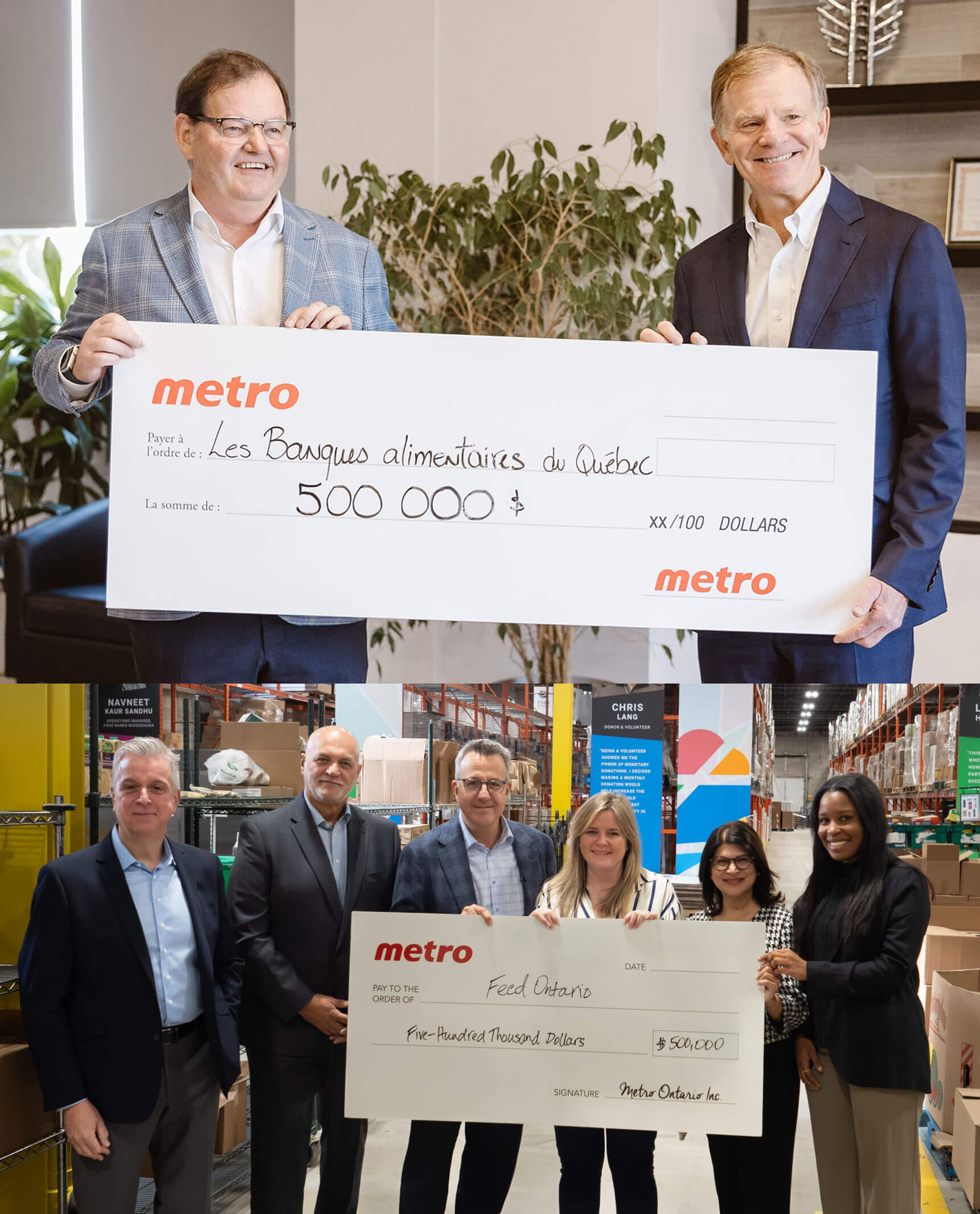 METRO remet 1 million de dollars pour lancer la 2e édition de sa campagne annuelle au profit des banques alimentaires